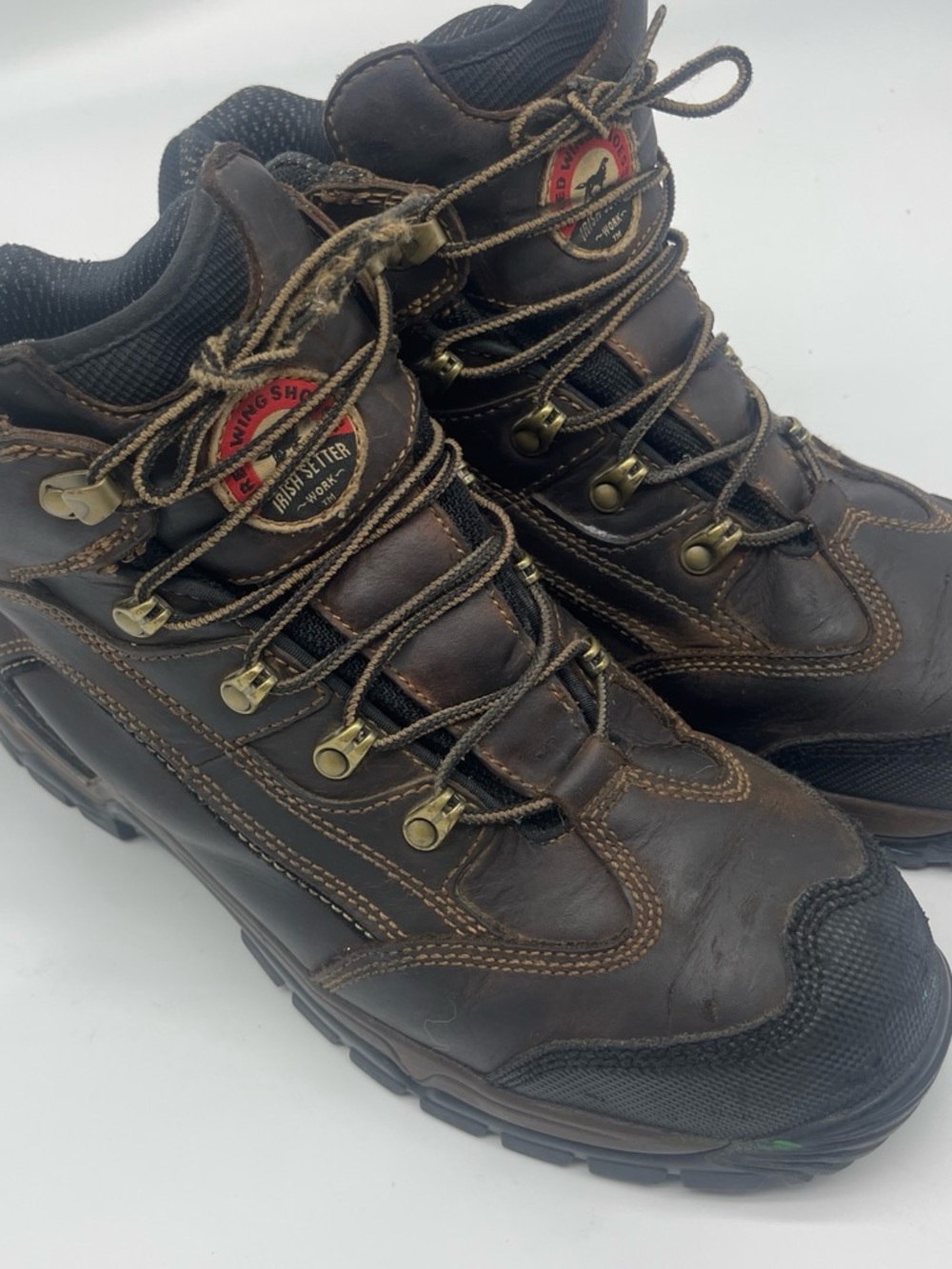 adidas Brown Leather Hiking Boots with Gold Hardware